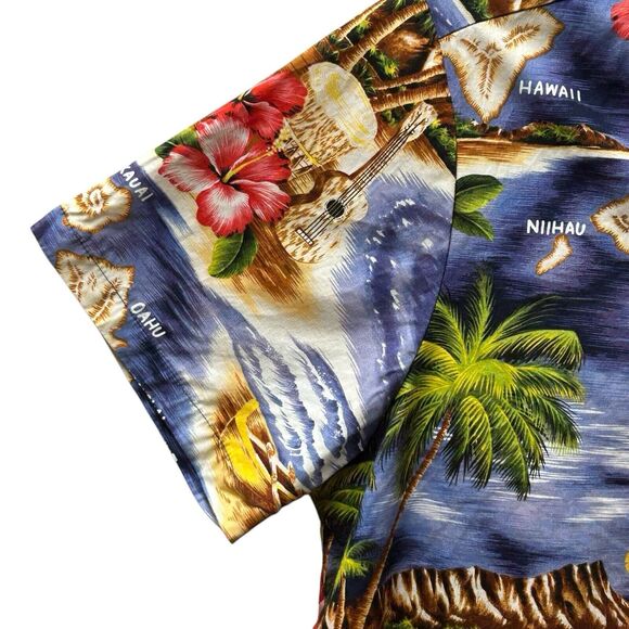 Puanani By Rjc Hawaiian Shirt Unisex Cotton USA Made Island Map Beach Music - XL - Picture 3 of 12